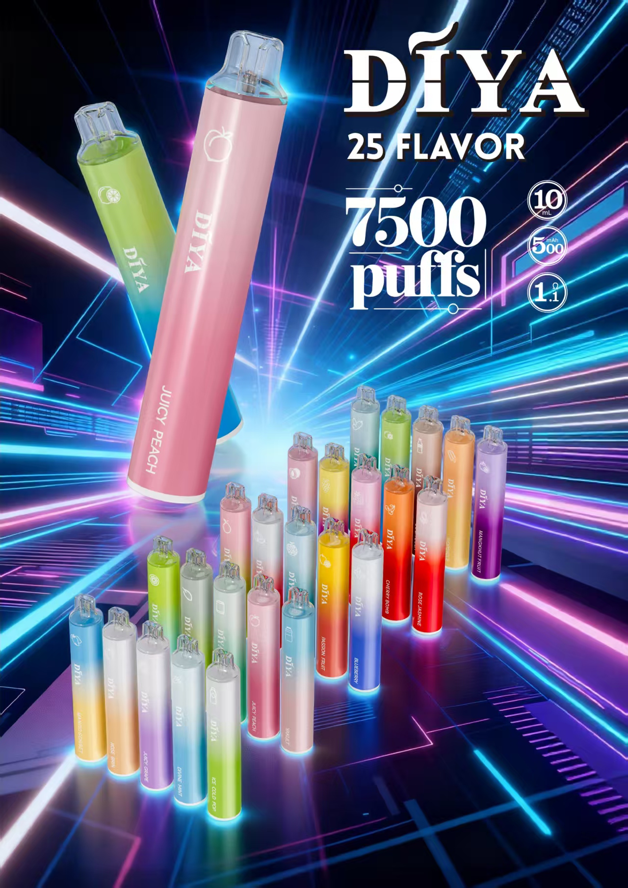 DIYA叮啞7500口拋棄式一次性電子煙